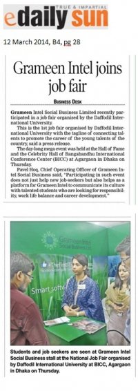 Grameen Intel in 1st National Job Fair of Daffodil International University 